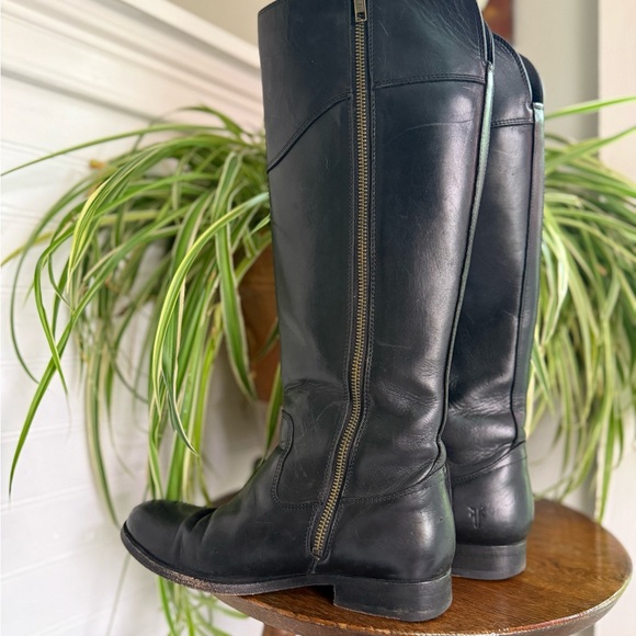 FRYE black leather Melissa tab tall riding boots - Picture 6 of 12